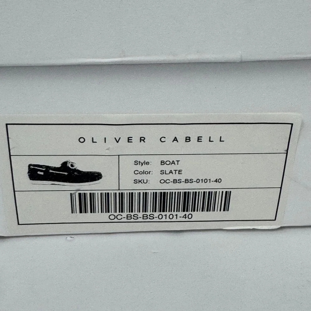 Oliver Cabell Mens Boat Shoe Slate Suede Grey Deck Shoes Size 40 US 7 NEW